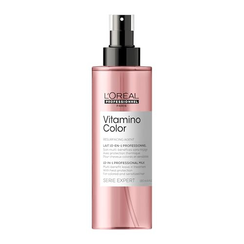 LOr Al Professionnel Paris Vitamino Color 10In1 MultiBenefit LeaveIn Spray Heat Protectant and Detangler For Treated And All Hair Types