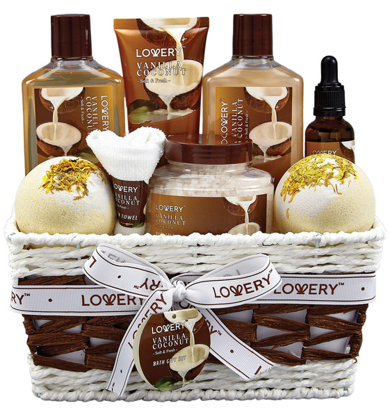 Lovery Gifts For Women Basket For Women Set Of Vanilla Coconut 9 Piece