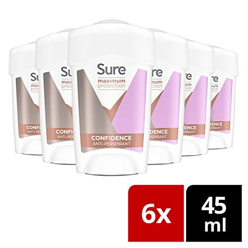 Sure Women Maximum Protection Confidence AntiPerspirant Cream Stick . Pack Of 6 45 Ml Pack Of 6