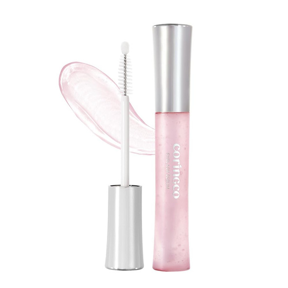 CORINGCO Pink Collagen Power Eyelash Serum – Moisturizing & Nourishing Formula with 4 Types of Peptides – Strengthens, Volumizes & Improves Lash Growth – Non-Sticky Gel, Tested 4-Week Results