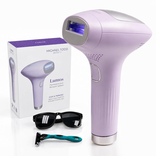 Michael Todd Beauty LUMOS Laser IPL Hair Removal Device for Women and Men | 50°F CoolMax Technology, 999,999 Flashes, 3 in 1 with Skin Sensor for Nearly Painless, Permanent Hair Removal