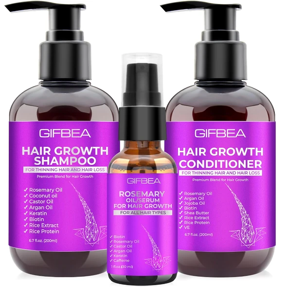 Frownies Hair Growth Shampoo and Conditioner Set With Rosemary  Biotin Argan and Castor Oils for Thinning Damaged Curly Hair