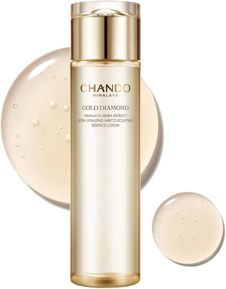 CHANDO HIMALAYA Gold Diamond Peptide-Enriched Toner(200ml/6.76oz) - Ultra Vitalizing, Micro-Sculpting, Refreshing, Hydrating, Repairing Moisturizing Toner with Tri-peptide, Hyaluronic Acid