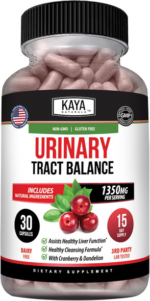 Kaya Naturals D-Mannose Capsules, Urinary Tract Cleanse | Urinary Tract UT Cleanse & Bladder Health, Made with Cranberry, Hibiscus & Dandelion Root, Cranberry Supplement
