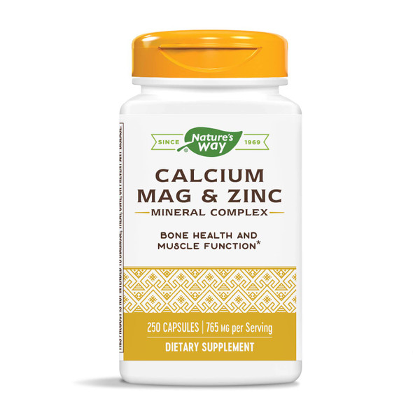 Nature's Way Calcium, Magnesium & Zinc, 765 mg per Serving, 250 Capsules