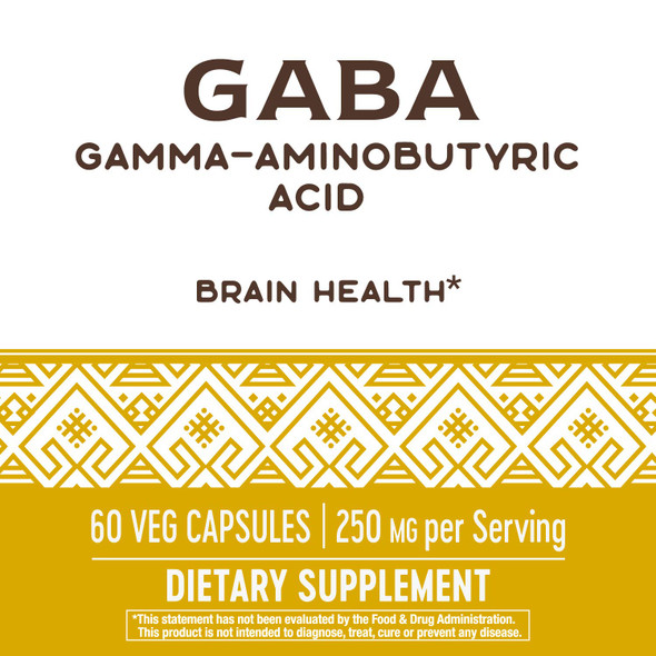 Enzymatic Therapy GABA, Gamma-Aminobutyric Acid 250 mg Potency, 60 VCaps (Packaging May Vary)