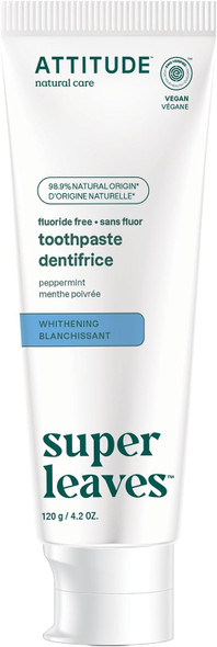 BIO SPECTRA ATTITUDE Fluoride Free Sensitive Toothpaste Spearmint Flavor EWG Verified Vegan & Cruelty Free Sugar Free