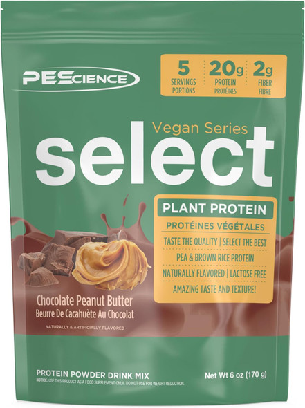 PEScience Select Vegan Protein Powder, 5 Servings | Plant Based Protein Powder, Pea and Brown Rice Blend, Dairy Free, Lactose Free, Gluten Free