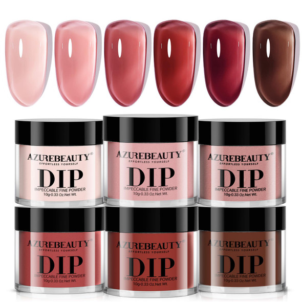 AZUREBEAUTY 4+4pc Dip Powder Liquid Set  Base Top Coat Activator Brush Saver Nail File Fast Drying Formula