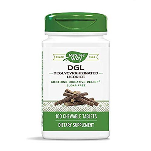 Nature's Way DGL (Without Fructose), 100 Chewable Tablets. Pack of 2 Bottles