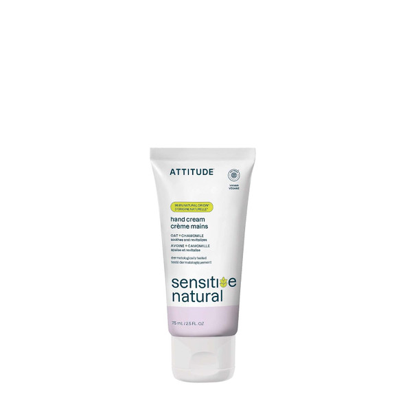 ATTITUDE Hand Cream for Sensitive Skin with Oat, EWG Verified, Dermatologically Tested, Vegan, 2.5 Fl Oz