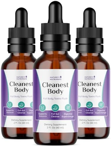 Nature’s NutriWave Cleanest Body Drops – Fennel Seed & Marshmallow Root – 3 Month Supply | Fennel Seed, Marshmallow Root & Peppermint Oil | Non-GMO, Made in USA | Take by dropper, mixes into water