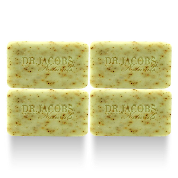 DR.JACOBS NATURALS Castile 5 oz Bar Soap for Face and Body Triple Milled Loofah Exfoliating Vegan  (4-pack)