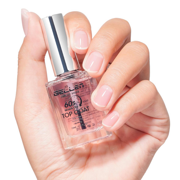 GELLEN 4-In-1 Illuminating Nail Concealer Base Coat Nail Polish, No HEMA | Sheer Neutral Nude, No Light Needed, Quick Air Dry Calcium-Formula Strengthening Ridge Filler For Discolored Nail, Toxin Free
