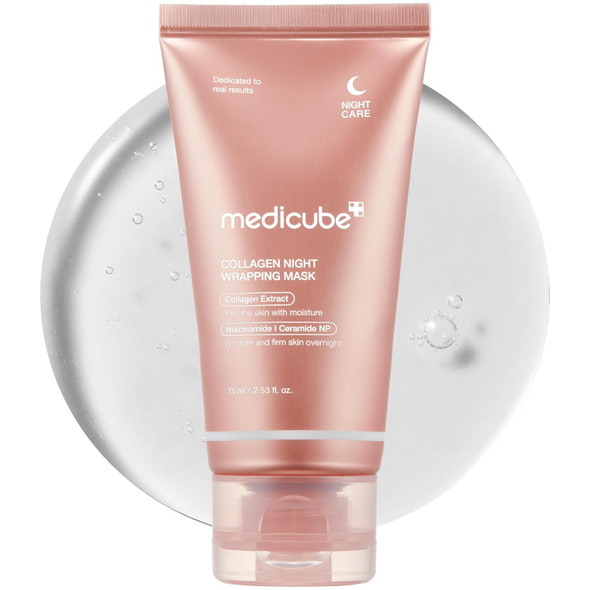medicube Wrapping Mask PDRN Caffeine Overnight Peel Off Facial Mask | Firming, Depuffing & Hydration | Caffeine, Collagen For Refined, Glass Skin & Face Contour Support | Korean Skin Care, 2.53 fl.oz