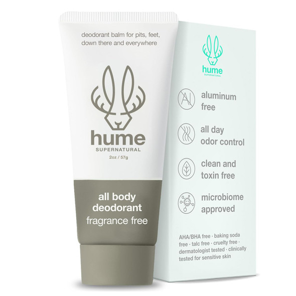 Hume Supernatural Invisible Whole Body Deodorant Balm Full Body Protection Aluminum Free