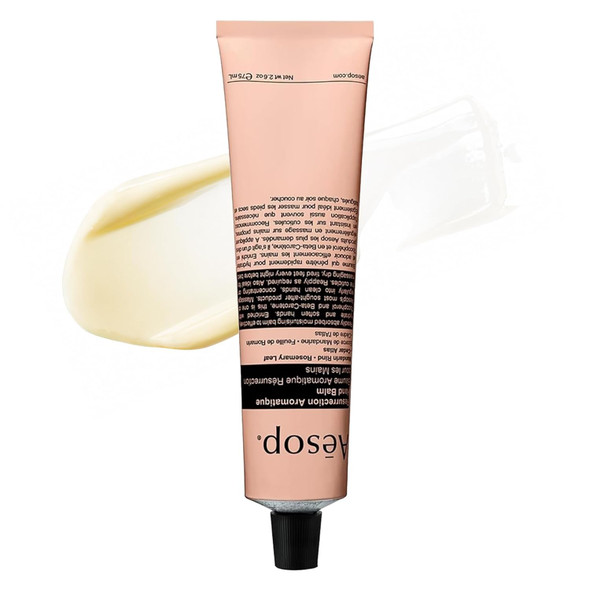 Aesop Resurrection Aromatique Travel Size Hand Balm | Lotion with Sweet Almond and Macadamia Nut to Nourish Dry Hands | 2.4 oz / 75mL