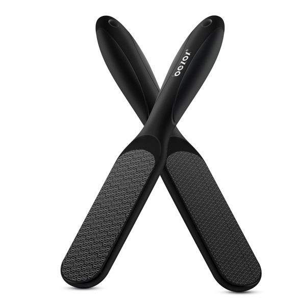 BEZOX Double-Sided Glass Foot File Callus Remover(1 PCS) Foot Scrubber for Dead Skin Smooth Feet Pedicure Tools for Feet Pumice Stone for Feet Heel Scraper for Cracked Heels - Black