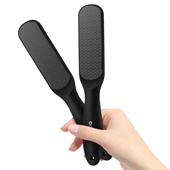 BEZOX Double-Sided Glass Foot File Callus Remover(1 PCS) Foot Scrubber for Dead Skin Smooth Feet Pedicure Tools for Feet Pumice Stone for Feet Heel Scraper for Cracked Heels - Black