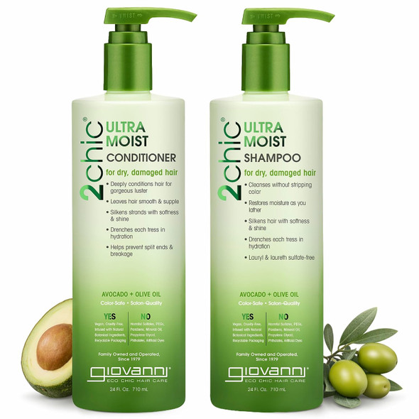 Giovanni 2Chic Ultra Moist Avocado & Olive Oil Shampoo and Conditioner Set