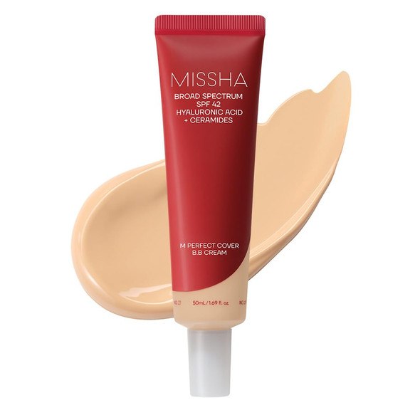 MISSHA M Perfect Cover BB Cream, SPF 42 PA+++ 1.69 oz | Light skin with cool undertones; tinted moisturizer for face, buildable coverage, smooth natural finish, daily wear