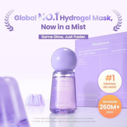 BIODANCE Caviar PDRN Jelly Serum Mist Hydrating Face Mist Revitalizing & Radiance Face Spray Sprayable Hydrogel Travel Essentials & Self Care Gifts for Women Korean Skin Care | 1.69 fl.oz