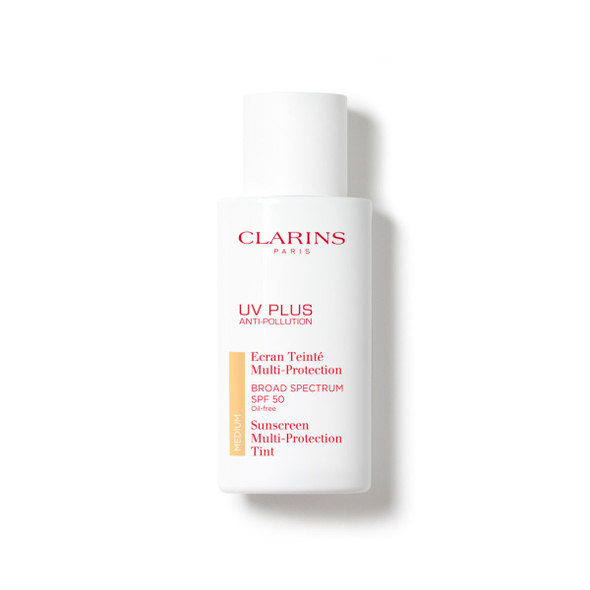 Clarins UV Plus Anti-Pollution Broad Spectrum SPF 50 Tinted Face Sunscreen | Sheer Finish | Lightweight and Oil-Free | Triple Protection From UVA/UVB Rays Free Radicals and Pollutants