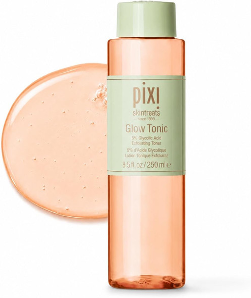 Pixi Glow Tonic Exfoliating Face Toner with 5% Glycolic Acid, Ginseng and Aloe Vera, Alcohol-Free Pore-Refining Toner for Radiant Skin