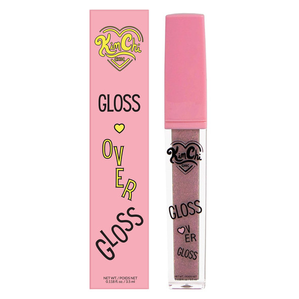 Kimchi Chic Beauty Gloss Over Gloss, Shimmer Lip Gloss with Micro-Sparkle | Fragrance-Free Luscious Lip Balm with Vitamin E, Wear Alone or Over Lipstick, 03 Peach Shimmer, Peach Pink, 0.35ml