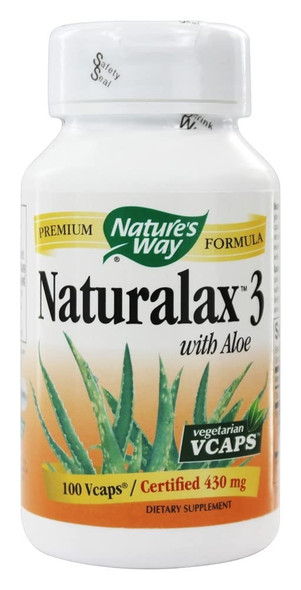 Nature's Way Nurturalax 3 with Aloe 100 Vegetarian Capsules