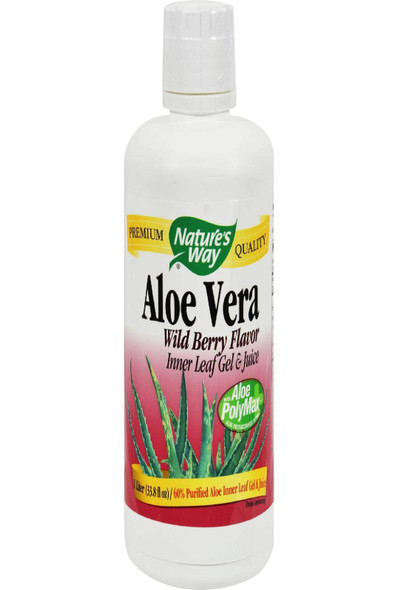 Natures Way Aloe Vera Gel and Juice, Wild Berry 1 Liter