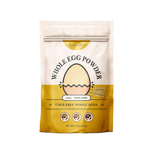 Orgnisulmte Egg White Protein Powder 8 Oz Pasteurized Dried Egg Whites Protein Gluten-Free Non-GMO Unflavored  Free Range High Whip for Baking Desserts