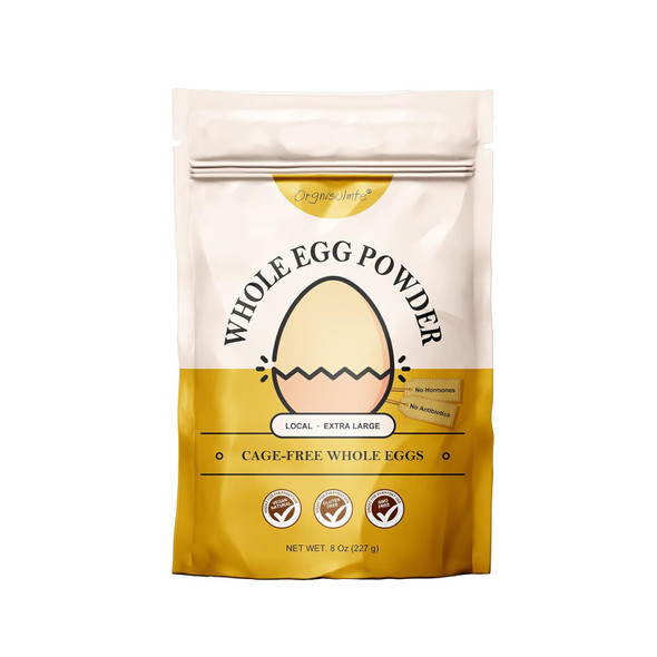 Orgnisulmte Egg White Protein Powder 8 Oz Pasteurized Dried Egg Whites Protein Gluten-Free Non-GMO Unflavored  Free Range High Whip for Baking Desserts