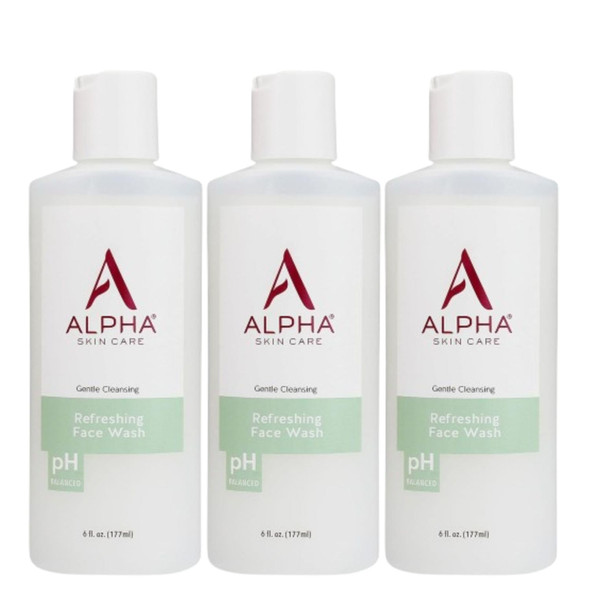 Alpha Skin Care Refreshing Face Wash Citric AHA  Soap-free cleanser purifies tones restores pH  and removes makeup and oil for all skin types.