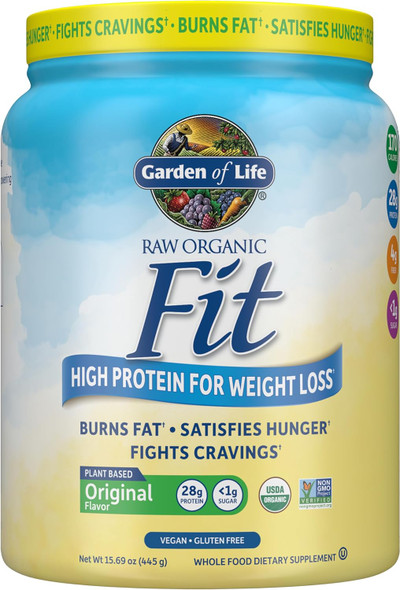 Garden of Life Raw Organic Fit Vegan Protein Powder, Original, 10 Servings | 28g Plant Based Powder for Weight Management, Raw Protein, Probiotics & Fiber, Non-GMO, Gluten-Free, Vegan