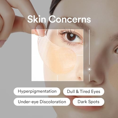 Abib Glutathione Kojic Acid Eye Patches for Radiance Dark Circles & Dark Spots, with Tone-up Jelly, 60 Count, Korean Skin Care