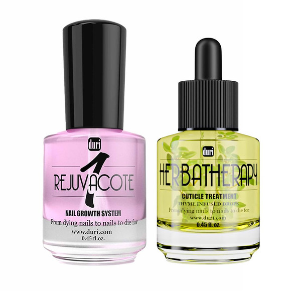 duri Rejuvacote  Nail Growth Base Top Coat and Herbatherapy Cuticle Treatment Drops  Healthy Nails and Cuticles Combo by Duri cosmetics