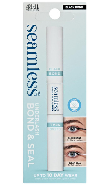Ardell Seamless Under Lash Cluster Glue and  Seal  Clear Eyelash Glue for Clusters Long Lasting Hold Eyelash Adhesive with Vitamins A, C, E, 4.2