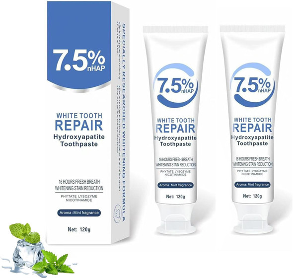 Hydroxyapatite Toothpastes for Enamel Protection and Tooth Strengthening Fluoride Free Formula for Sensitive Teeth Gentle and Effective Formula Gentle Mint Fresh Breath