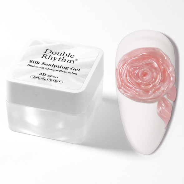 Double Rhythm 3D Nail Gel Clear Solid Sculpting for Art Non-Sticky Hard Gel for Building Carving Molding Nail Extension Soak Off UV/LED Nail Art Salon Home DIY 0.5 Oz (Clear)