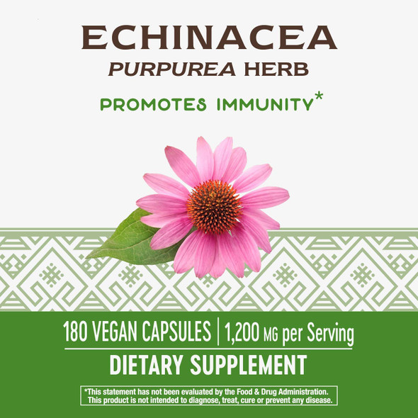 Nature's Way Echinacea Purpurea Herb, 1,200 mg per serving, 180 VCaps