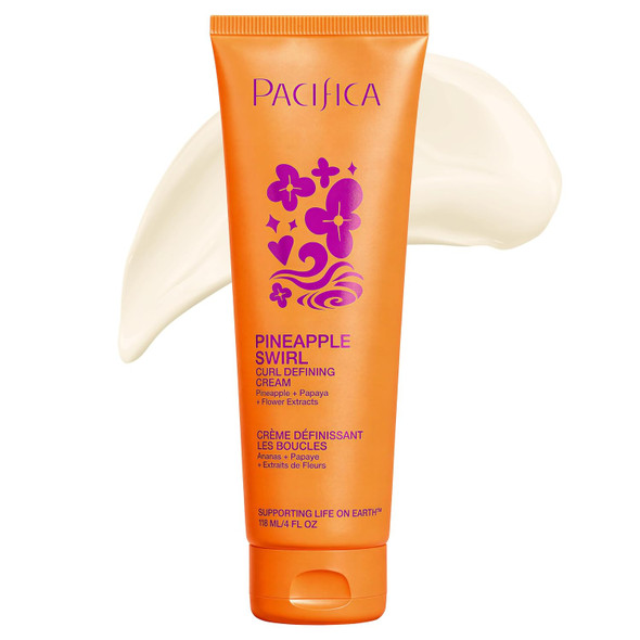 Pacifica Pineapple Swirl Curl Defining Cream Bounce Frizz Control & Curl Enhancer Styling Cream for Curly Hair