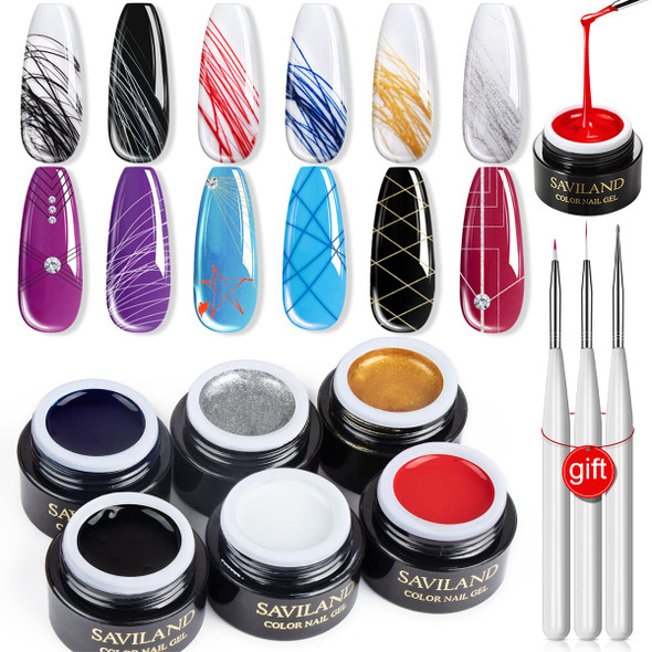 SAVILAND Christmas Gel Nail Polish Kit - Gel Nail Polish Kit with U V light Christmas Limited Series Clear Builder Nail Gels  Protection Gloves Nail Tech Gifts
