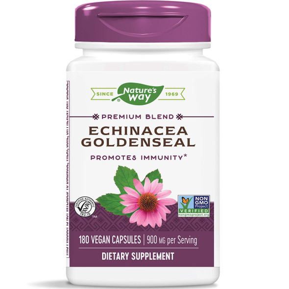 Nature's Way Echinacea Goldenseal, 900 mg per serving, 180 Capsules