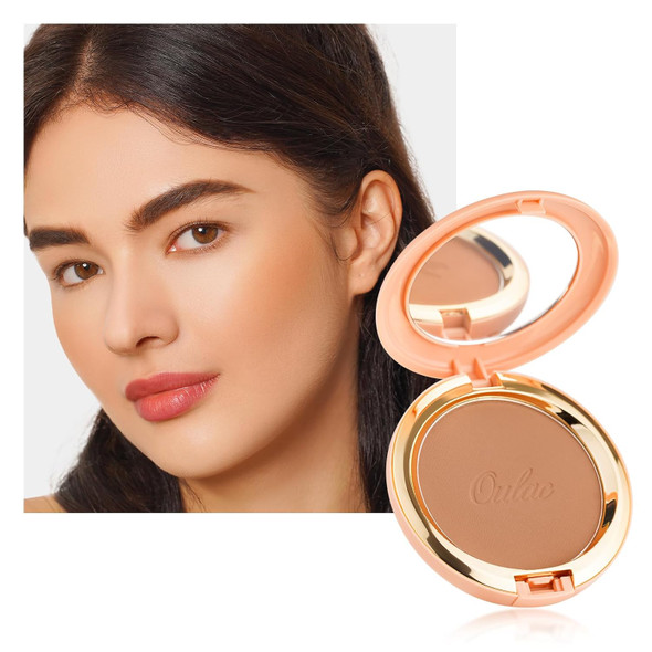 Oulac Matte Bronzer Powder Face Makeup with Mirror SunKissed Bronzer Look