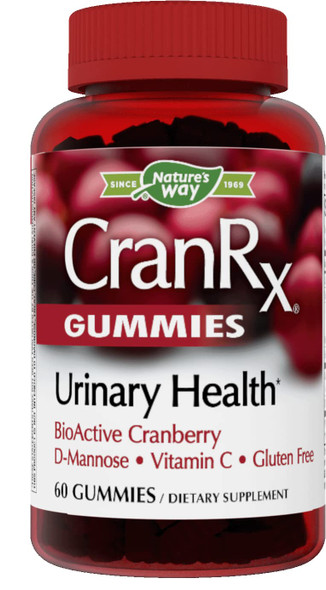Nature's Way CranRx Gummy Urinary Health BioActive Cranberry + D-Manonse + Vitamin C, 60 Gummies