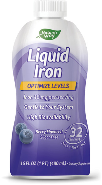 Liquid Mineral Supplement, Iron, Natural Berry, 16 Ounce