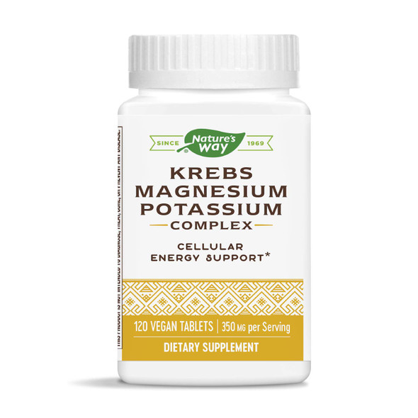 Nature's Way Krebs Magnesium Potassium Complex, 350 mg per serving, Energy Support, 120 Tablets