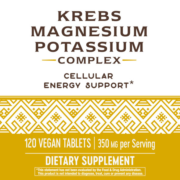 Nature's Way Krebs Magnesium Potassium Complex, 350 mg per serving, Energy Support, 120 Tablets