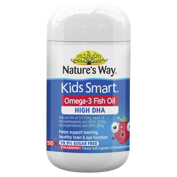 Nature's Way Kids Smart Omega 3 Strawberry Chewable 50 Cap